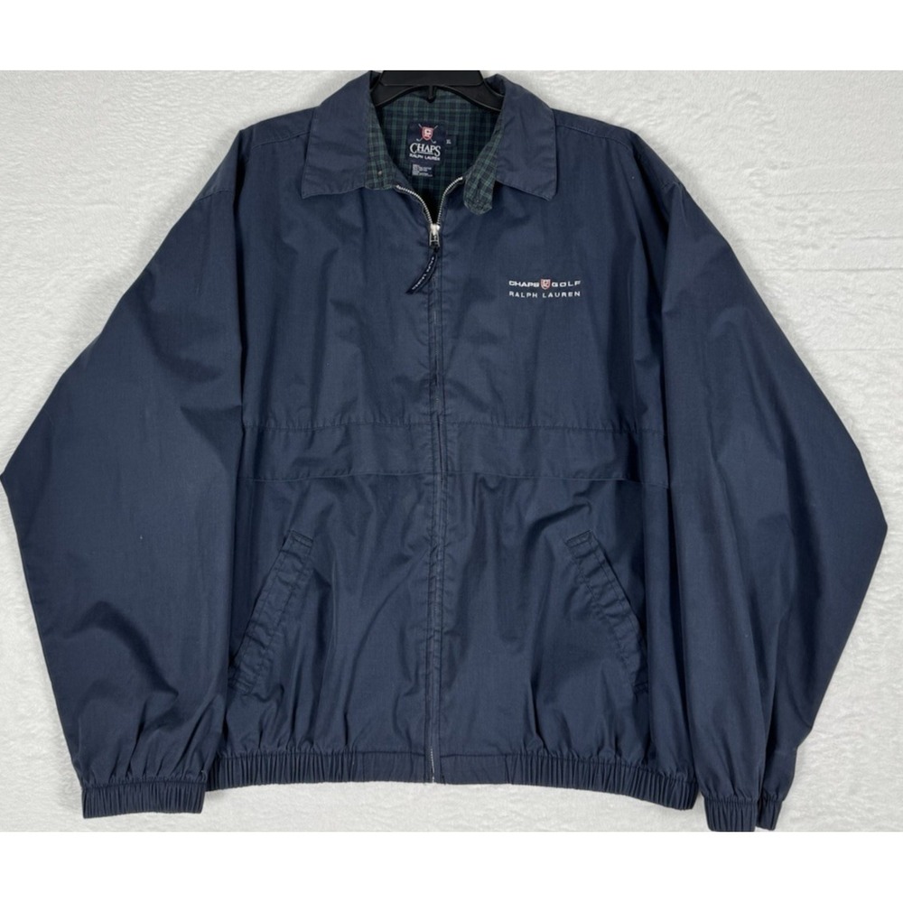 Chaps Ralph Lauren Golf Harrington Bomber Jacket Zip Casual Blue Mens XL